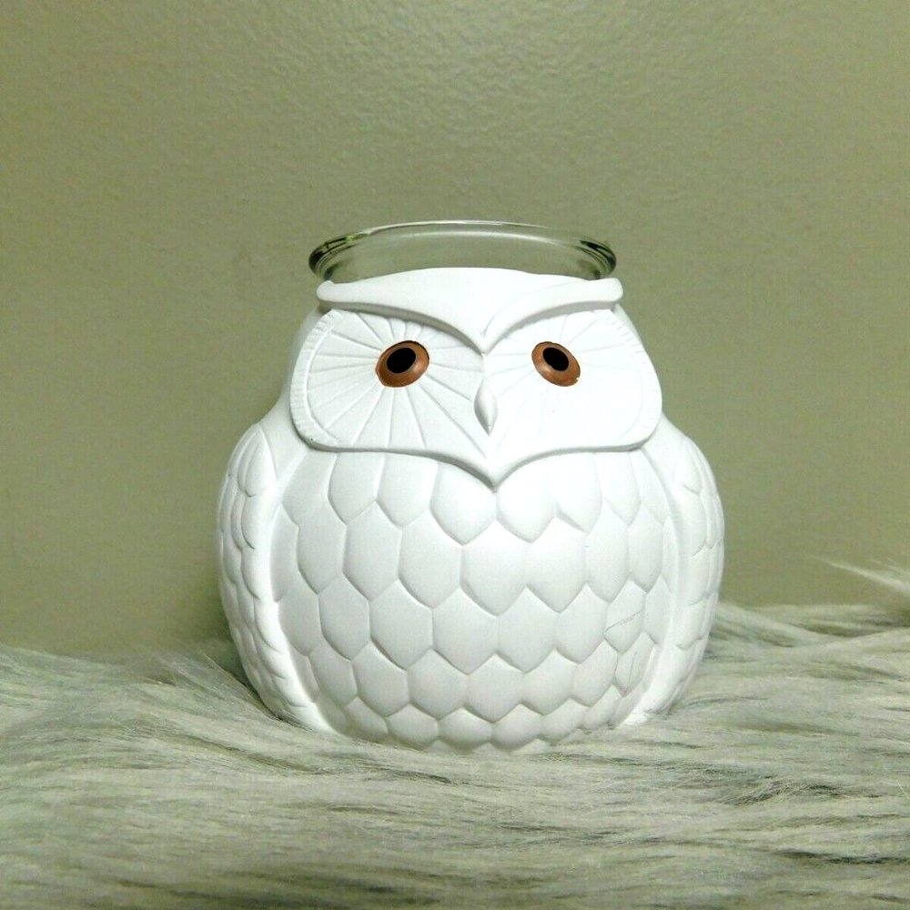 Partylite Nature's‎ Love Mama Owl White Votive Candle Holder